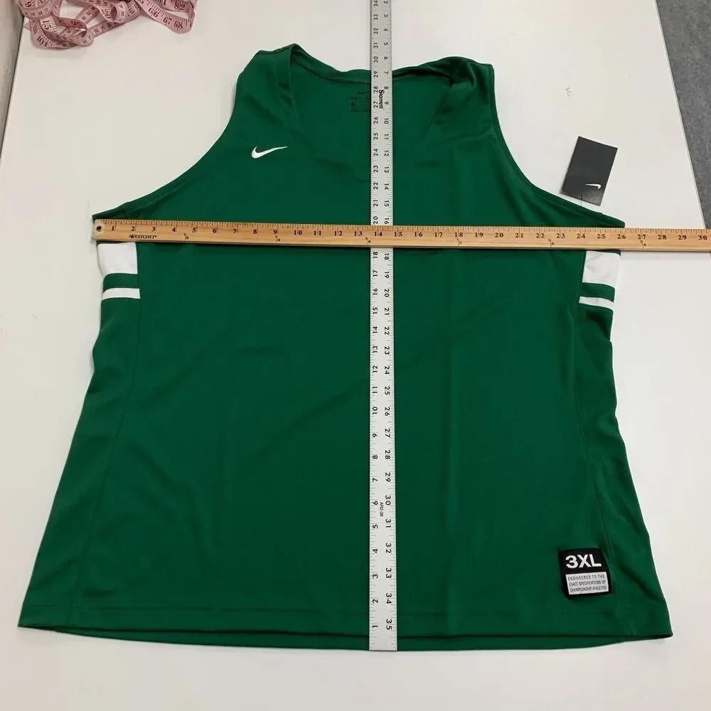Nike Basketball Jersey Shirt Womens XXXL 3XL Green Sleeveless V Neck Lightweight